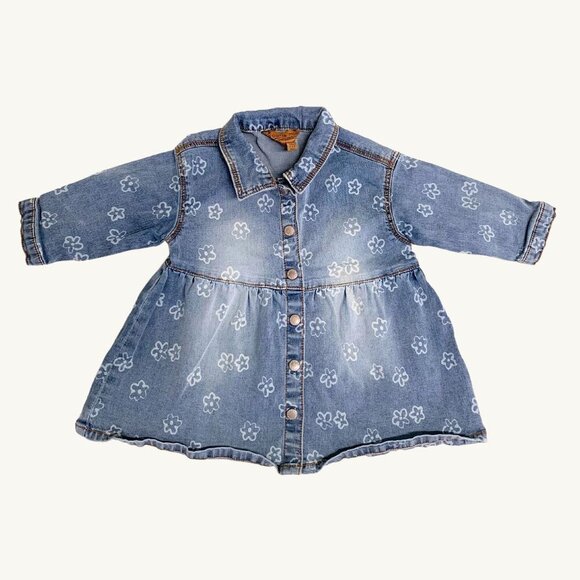Baby jeans dress with floral daisies, 6-9 months, Souris Mini - Picture 1 of 1